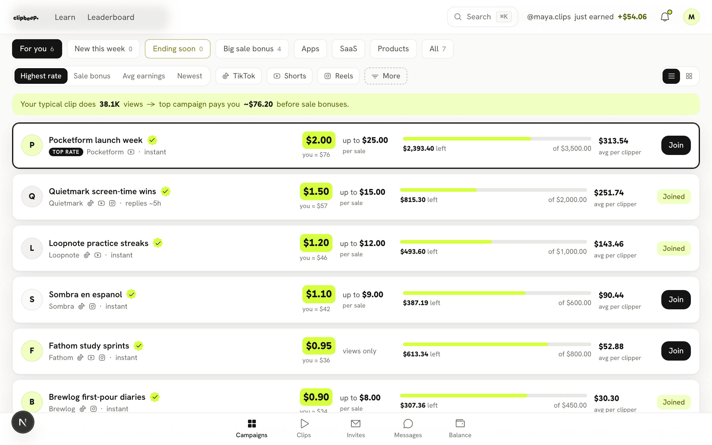 Pick a brief - product walkthrough